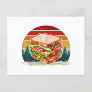 Sandwich Food Vintag Style gestörter Retro Sandw Feiertagspostkarte