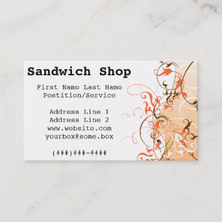 Sandwich-Geschäft Visitenkarte
