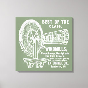 SANDWICH ILLINOIS 1889 ENTERPRISE WINDMILL CO. LEINWANDDRUCK