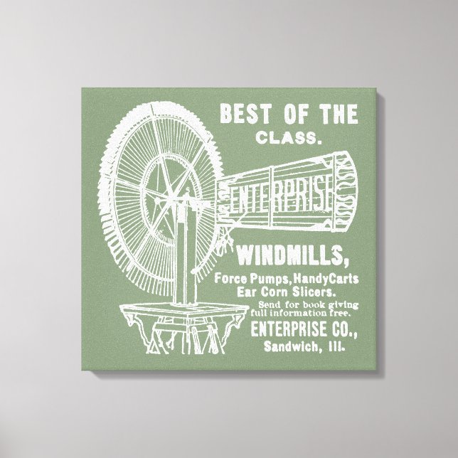 SANDWICH ILLINOIS 1889 ENTERPRISE WINDMILL CO. LEINWANDDRUCK (Vorderseite)