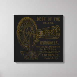 SANDWICH ILLINOIS 1889 ENTERPRISE WINDMILL CO. LEINWANDDRUCK