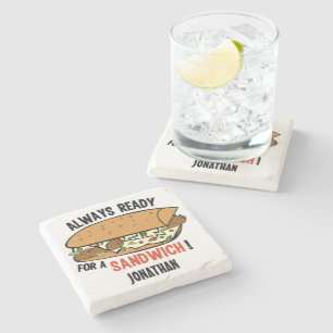 Sandwich individuelle Name Stone Untersetzer