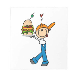 Sandwich Kenner Stockfigur Notizblock