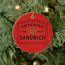 Sandwich MA Weihnachten Keramik Ornament