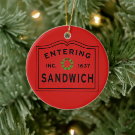 Sandwich MA Weihnachten Keramik Ornament