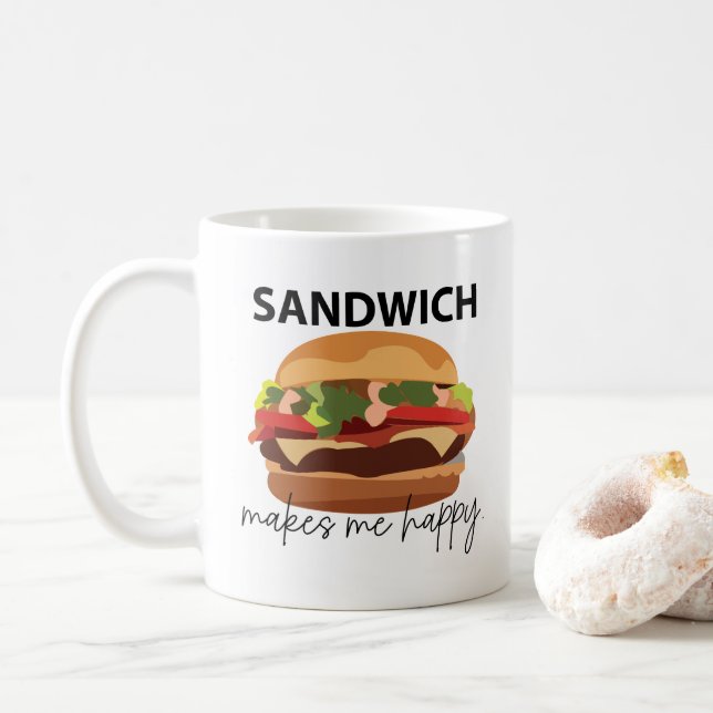 Sandwich macht mich glücklich kaffeetasse (Mit Donut)