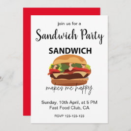 Sandwich macht mich glücklich Party Einladung