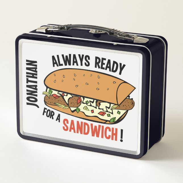 Sandwich mit individuellem Namen Lunchbox (Rückseite)