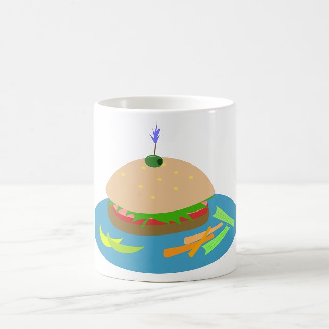 Sandwich mit Veggie Sides Fun Food Kaffeetasse (Von Creator hochgeladen)