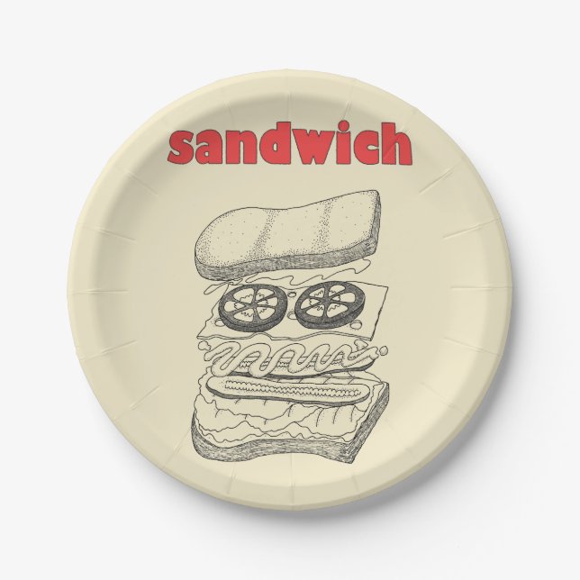 Sandwich Pappteller (Vorderseite)