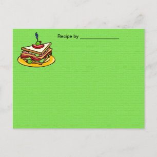 Sandwich Recipe Blank Card Postkarte
