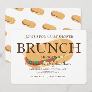 Sandwich-Sub-Brunch-Baby-Shower-Einladung Einladung