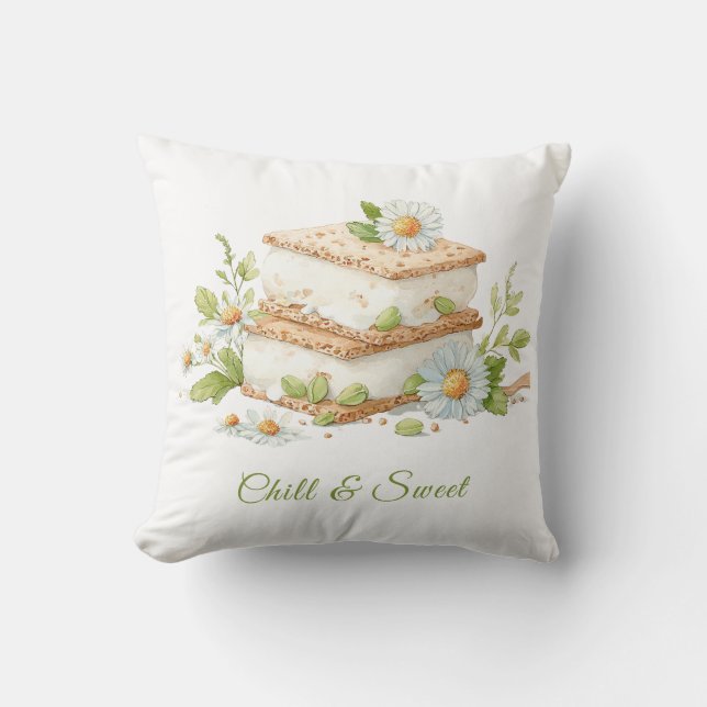 Sandwich-Tag Wasserfarbe Eiscreme Kissen (Vorderseite)