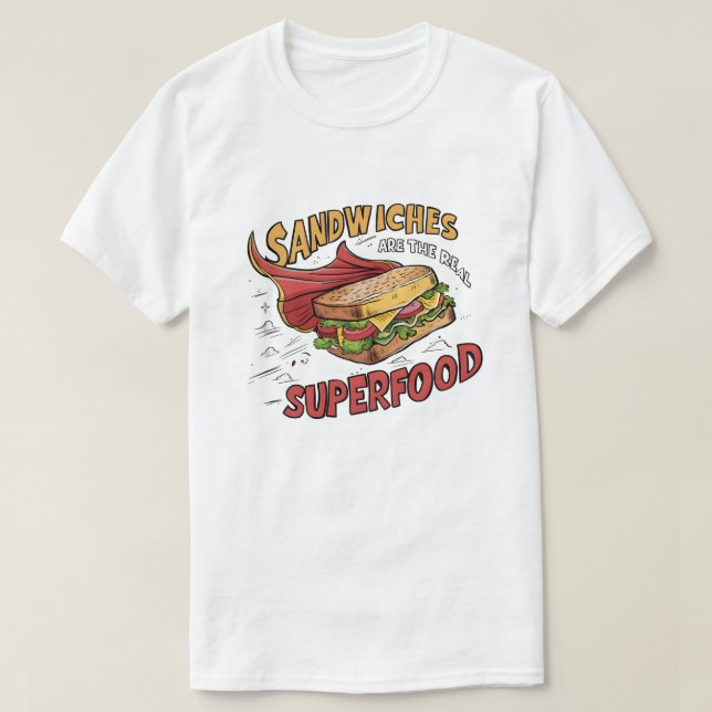 Sandwiches sind das echte Superfood - Superhero Sa T-Shirt (Design vorne)