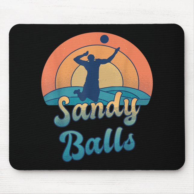 Sandy Balls für einen Beach Volleyball-Spieler Mousepad (Vorne)