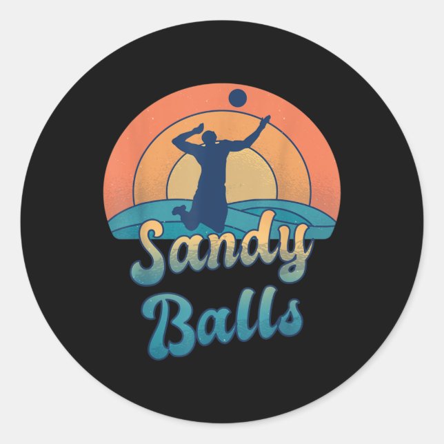Sandy Balls für einen Beach Volleyball-Spieler Runder Aufkleber (Vorderseite)