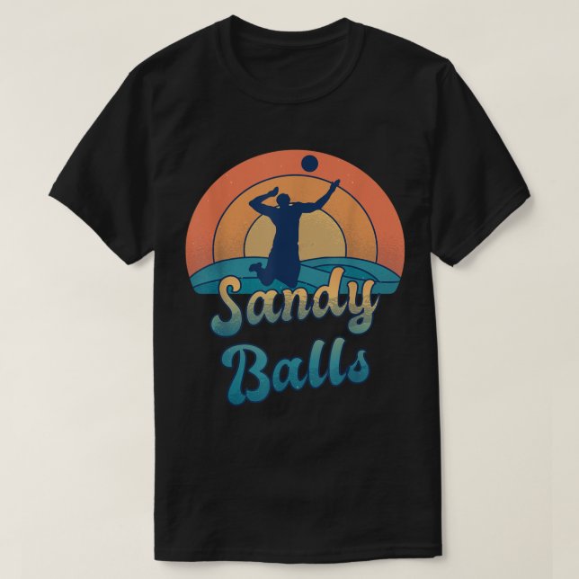 Sandy Balls für einen Beach Volleyball-Spieler T-Shirt (Design vorne)