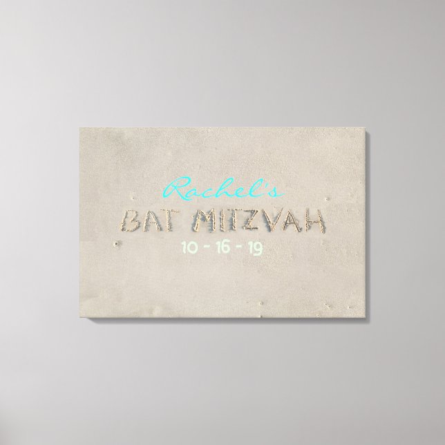 SANDY BEACH Bat Mitzvah Memory Sign-In Board Leinwanddruck (Vorderseite)