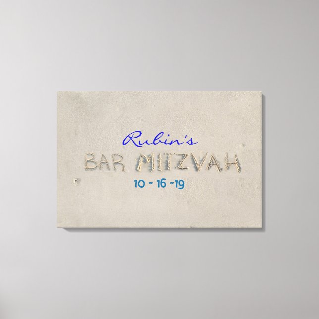 SANDY BEACH Bat Mitzvah Memory Sign-In Board Leinwanddruck (Vorderseite)
