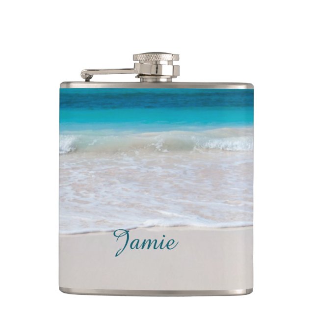 Sandy Beach Custom Flask Flachmann (Vorderseite)