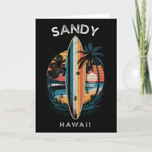 Sandy Beach Hawaii Männer Frauen Surfen _1 Karte