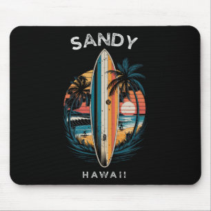 Sandy Beach Hawaii Männer Frauen Surfen _1 Mousepad
