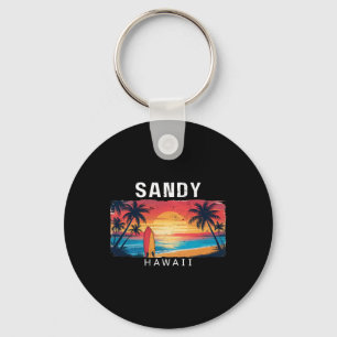 Sandy Beach Hawaii Männer Frauen Surfen Schlüsselanhänger