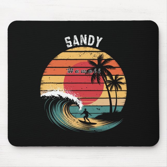 Sandy Beach Hawaii Strand Surfen  Mousepad (Vorne)
