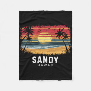 Sandy Beach Hawaii Surfbrett Strand Fleecedecke