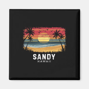 Sandy Beach Hawaii Surfbrett Strand Magnet