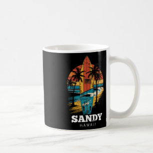 Sandy Beach Hawaii Surfbrett Surfen Retro Kaffeetasse