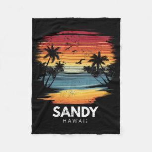 Sandy Beach Hawaii Surfbrett Surfen Vintage  Fleecedecke