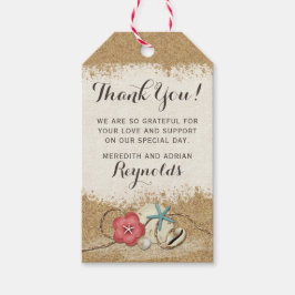 Sandy Beach Hibiskus & Muscheln Hochzeit Vielen Da Geschenkanhänger