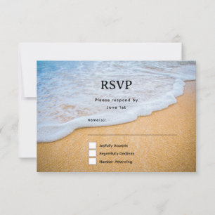 Sandy Beach mit Foamy Surf RSVP Karte