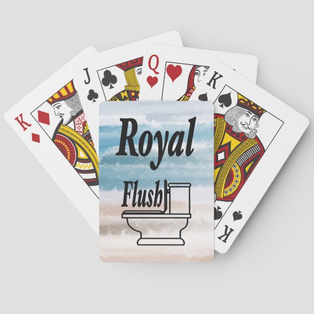 Sandy Beach Ocean Waves Abstrakte Wasserfarbe Spielkarten (Rückseite)