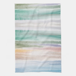 Sandy Beach Ocean Waves Sonnenuntergang Abstrakte  Geschirrtuch