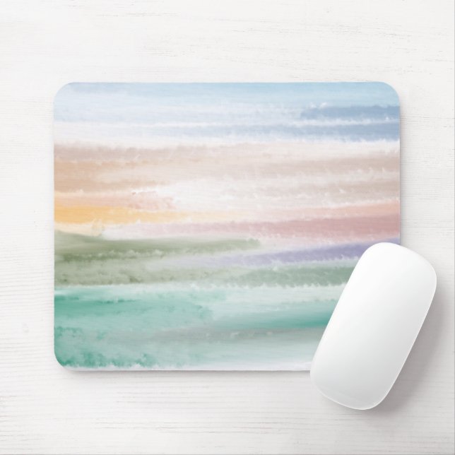 Sandy Beach Ocean Waves Sonnenuntergang Abstrakte  Mousepad (Mit Mouse)