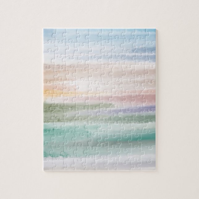 Sandy Beach Ocean Waves Sonnenuntergang Abstrakte  Puzzle (Vertikal)