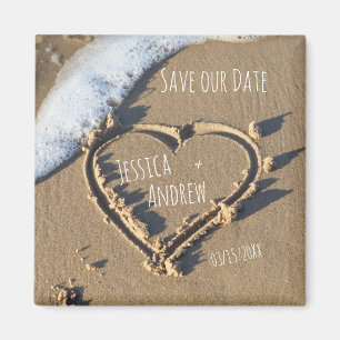 Sandy Beach Personalisierte Namen Herz Rettet unse Magnet
