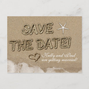 Sandy Beach SAVE THE DATE Hochzeitstag Postkarte