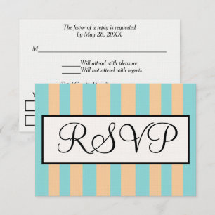 Sandy Beach Seafoam Blau Cabana Streifen RSVP  Karte