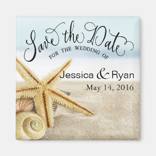 Sandy Beach Starfish Save the Date Magnet