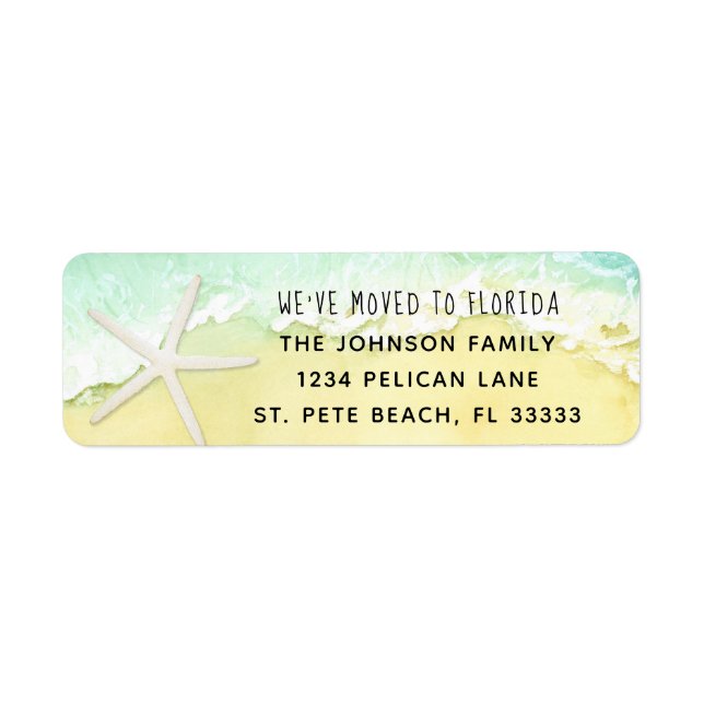 Sandy Beach Starfish Wir bewegten Rücksendeadresse (Vorne)