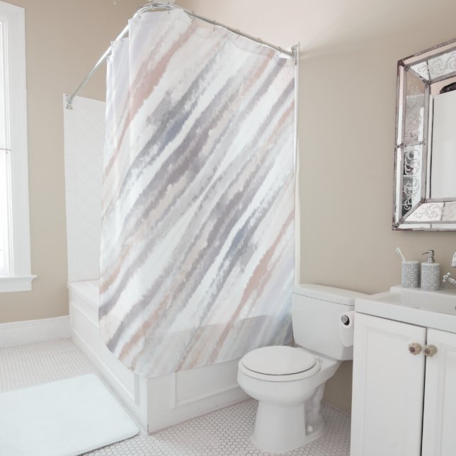 Sandy Beach Summer Tan Abstrakte Wasserfarbe Duschvorhang (Beispiel)