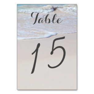 Sandy Beach Tall Tischnummer Cards
