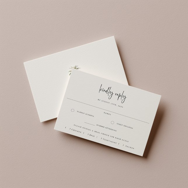 Sandy Beige Beach Wedding Meal Choice RSVP Card Einladung (Von Creator hochgeladen)