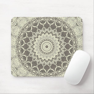 Sandy Beige Boho Beach Mandala Pattern Mousepad