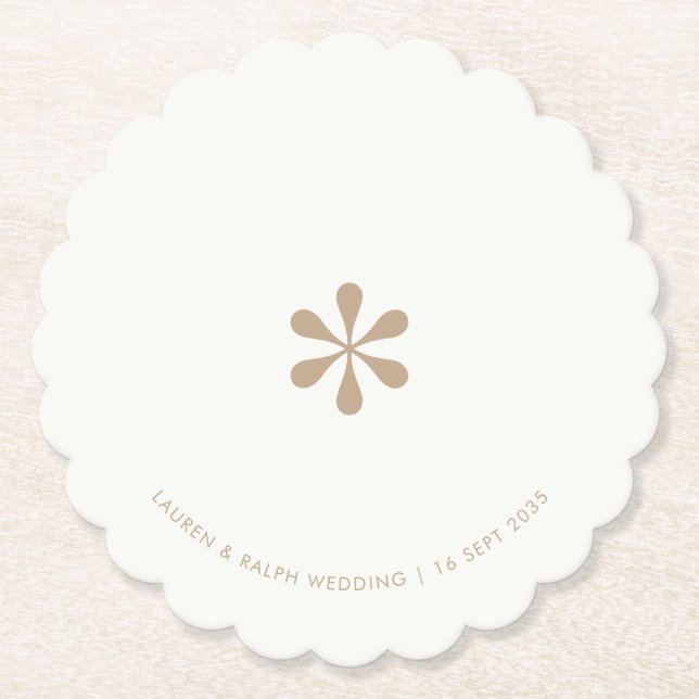 Sandy Beige | Einfaches Chic Paar Papier Untersetz Untersetzer (Vorderseite)