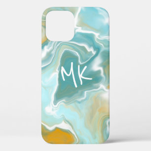 Sandy Brown Ocean Blue Marble Fluid Art Case-Mate iPhone Hülle