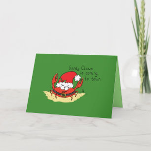 Sandy Claws Crab Santa Weihnachtskarte Karte